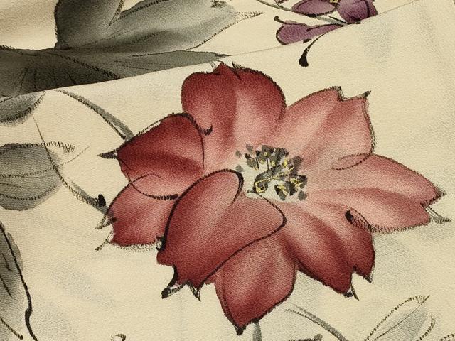平和屋着物＃羽織　手描き　枝花文　暈し染め　金彩　正絹　逸品　CABH7176in