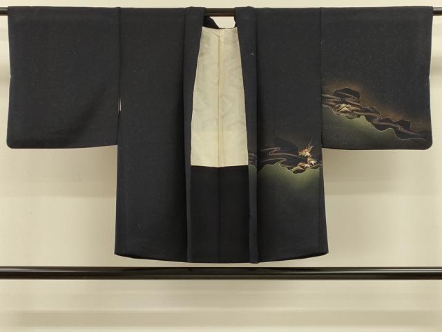 平和屋着物＃羽織　流水笹竹文　暈し染め　金彩　正絹　逸品　CABH7182in