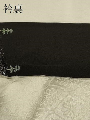 平和屋着物＃羽織　寿光織　人物風景文　黒地　金糸　正絹　逸品　CABH7184in
