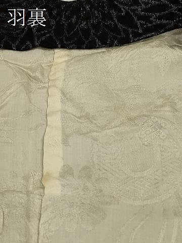 平和屋着物＃羽織　寿光織　菊づくし　黒地　金銀糸　正絹　逸品　CABH7193in