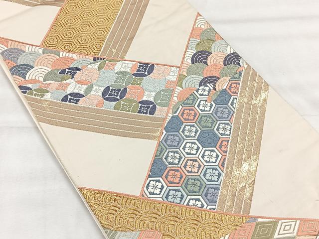 平和屋着物◎六通柄袋帯　唐織　錦繍　吉祥花文　金糸　正絹　逸品　CABH7205yk