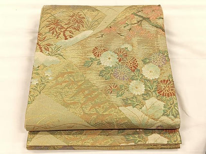 平和屋着物◎佐賀錦　六通柄袋帯　琳派名画集　金糸　正絹　逸品　CABH7210yk