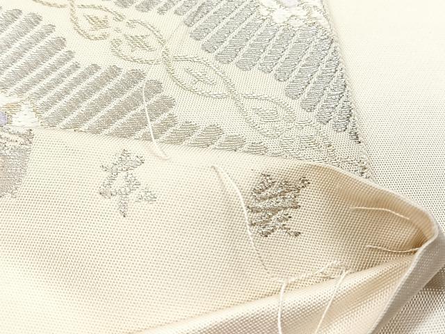 平和屋着物◎六通柄　本袋帯　菱花文　金銀糸　金銀糸　正絹　逸品　CABH7224yk
