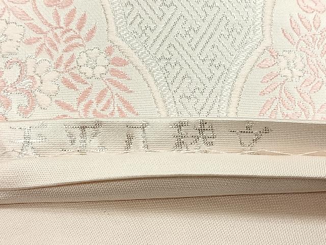 平和屋着物◎六通柄袋帯　唐織　天平八綾文　銀糸　正絹　逸品　CABH7226yk