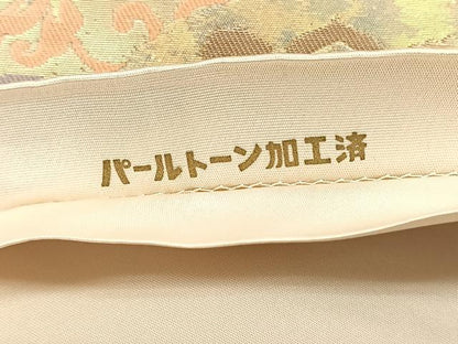 平和屋着物◎服部織物謹製　六通柄袋帯　こはく錦　手工芸　正倉院花唐草文　金糸　正絹　逸品　CABH7228yk