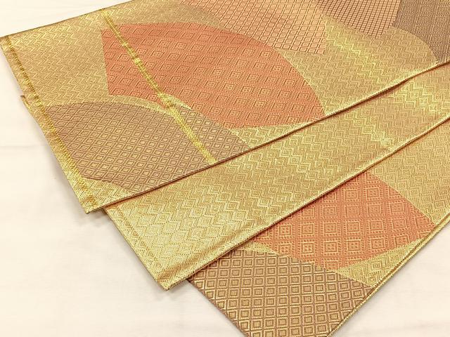 平和屋着物◎佐賀錦　六通柄袋帯　地紙吉祥文　金糸　正絹　逸品　CABH7230yk