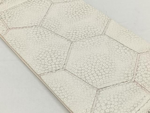 平和屋着物◎六通柄袋帯　唐織　幾何学舞花尽くし　金糸　正絹　逸品　CABH7238yk
