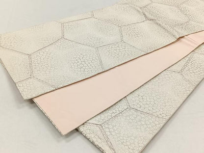 平和屋着物◎六通柄袋帯　唐織　幾何学舞花尽くし　金糸　正絹　逸品　CABH7238yk