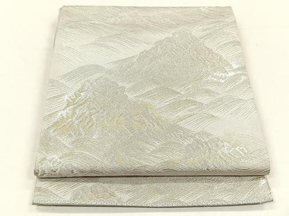 平和屋着物◎六通柄袋帯　遠山流水文　金銀糸　正絹　逸品　CABH7243yk