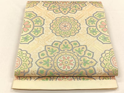 平和屋着物◎六通柄　本袋帯　正倉院花文　金糸　正絹　逸品　CABH7244yk