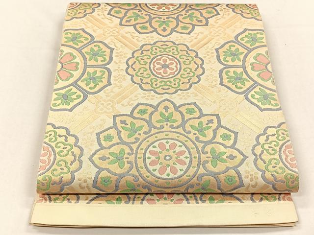 平和屋着物◎六通柄　本袋帯　正倉院花文　金糸　正絹　逸品　CABH7244yk