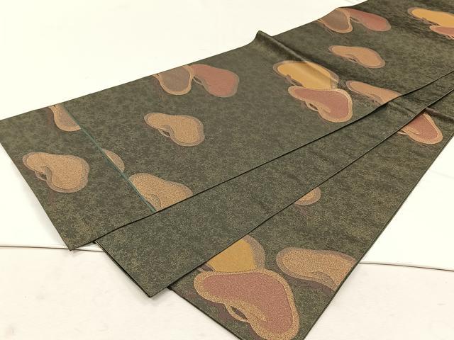 平和屋着物◎六通柄袋帯　松　金糸　正絹　逸品　CABH7253yk