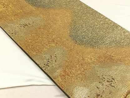 平和屋着物◎六通柄袋帯　霞草花文　金糸　正絹　逸品　CABH7255yk