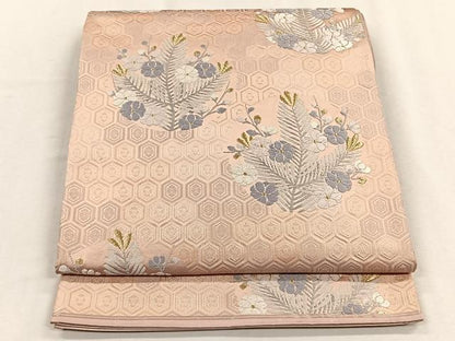 平和屋着物◎六通柄袋帯　唐織　草花丸文　正絹　逸品　CABH7273yk