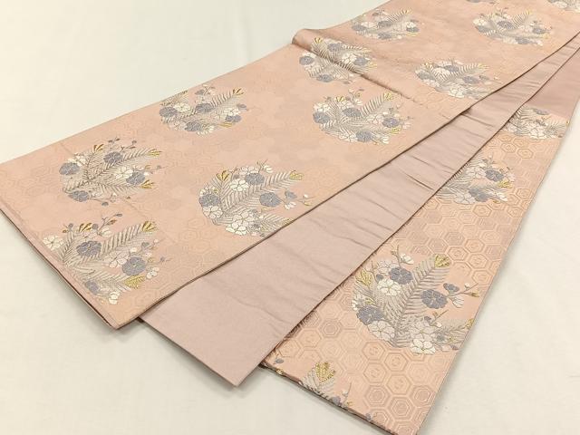 平和屋着物◎六通柄袋帯　唐織　草花丸文　正絹　逸品　CABH7273yk