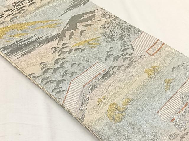 平和屋着物◎六通柄袋帯　浜松文　錦プラチナ箔　正絹　逸品　CABH7281yk