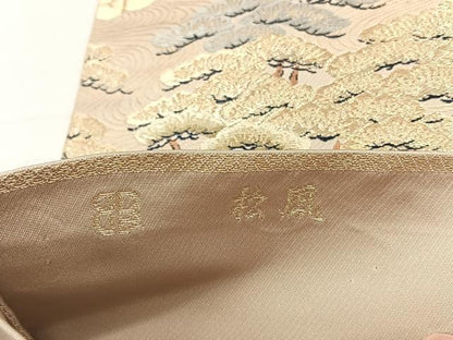 平和屋着物◎西陣　服部織物謹製　六通柄袋帯　松風　金糸　正絹　逸品　CABH7296yk