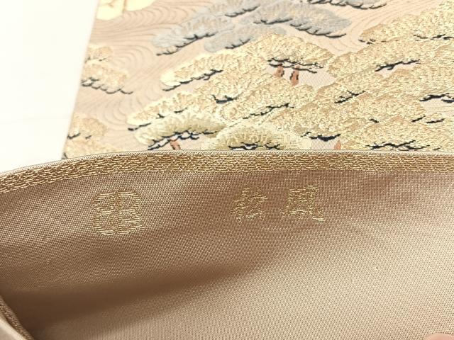 平和屋着物◎西陣　服部織物謹製　六通柄袋帯　松風　金糸　正絹　逸品　CABH7296yk