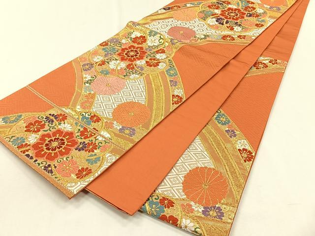 平和屋着物◎六通柄袋帯　唐織　花唐草文　正絹　逸品　CABH7319yk