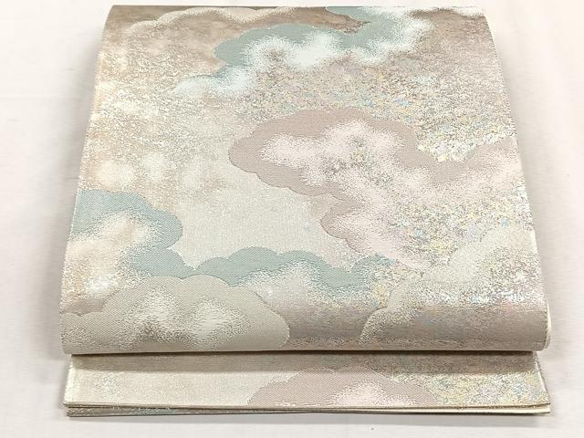 平和屋着物◎六通柄袋帯　雲重ね霞文　金銀糸　正絹　逸品　CABH7324yk