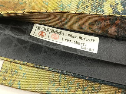 平和屋着物◎太鼓柄袋帯　花筏文　金糸　正絹　逸品　未使用　CABH7329yk