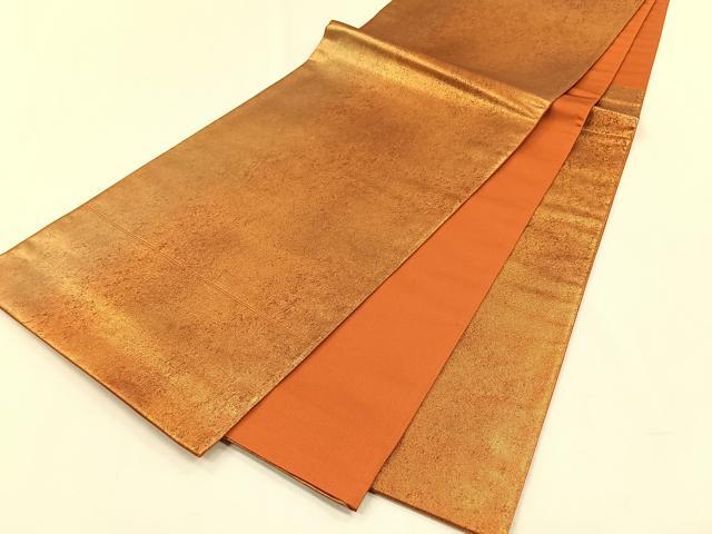 平和屋着物◎六通柄袋帯　霞文　金糸　正絹　逸品　未使用　CABH7330yk