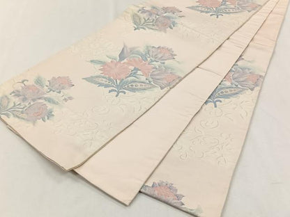 平和屋着物◎六通柄袋帯　ふくれ織　花唐草文　正絹　逸品　CABH7332yk