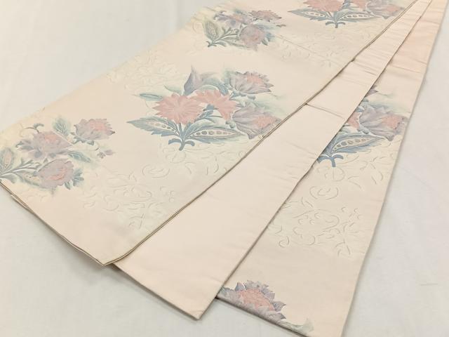 平和屋着物◎六通柄袋帯　ふくれ織　花唐草文　正絹　逸品　CABH7332yk
