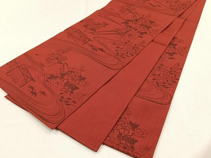 平和屋着物◎六通柄　本袋帯　松竹梅　花車文　正絹　逸品　未使用　CABH7339yk