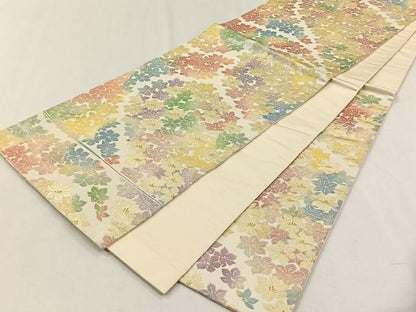 平和屋着物◎六通柄袋帯　舞花文　金銀糸　正絹　逸品　未使用　CABH7340yk
