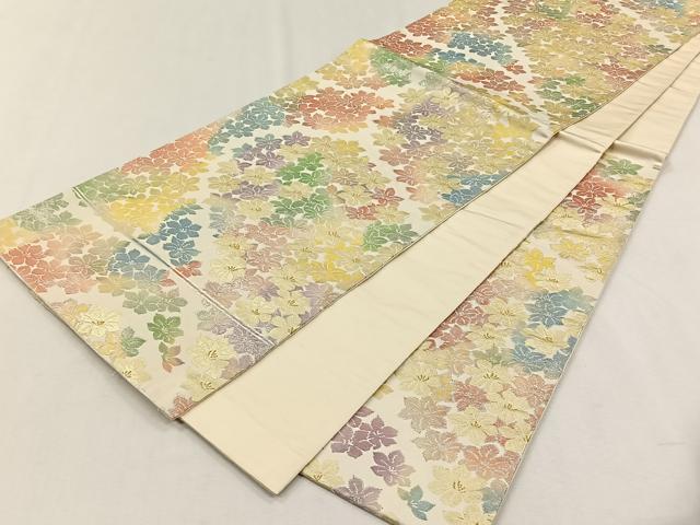 平和屋着物◎六通柄袋帯　舞花文　金銀糸　正絹　逸品　未使用　CABH7340yk