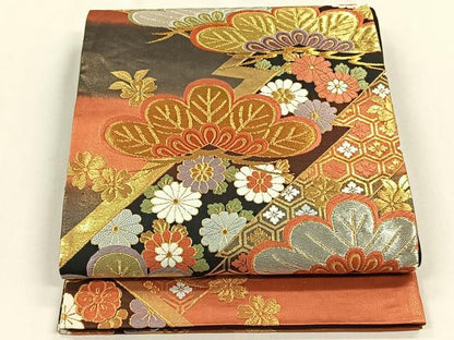 平和屋着物◎六通柄袋帯　唐織　古典錦　金銀糸　正絹　逸品　CABH7366yk