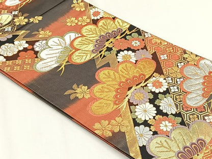 平和屋着物◎六通柄袋帯　唐織　古典錦　金銀糸　正絹　逸品　CABH7366yk