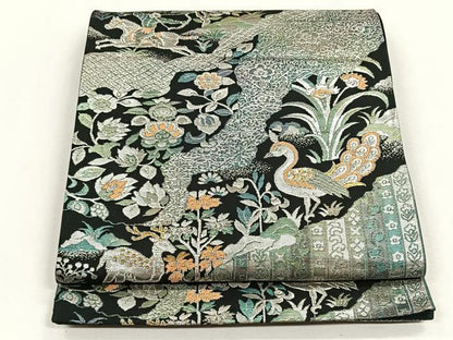 平和屋着物◎六通柄袋帯　狩猟文　金銀糸　正絹　逸品　CABH7370yk
