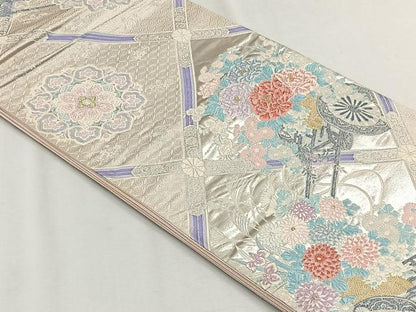 平和屋着物◎六通柄袋帯　唐織　花車文　金銀糸　正絹　逸品　CABH7375yk