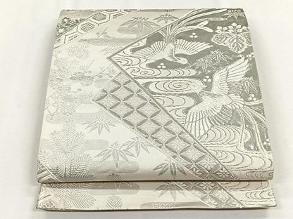 平和屋着物◎六通柄袋帯　鳳凰松竹梅　プラチナ二重箔　正絹　逸品　CABH7377yk