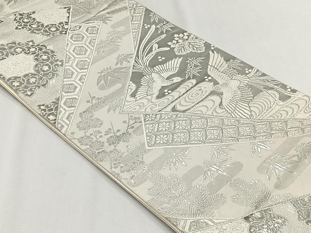平和屋着物◎六通柄袋帯　鳳凰松竹梅　プラチナ二重箔　正絹　逸品　CABH7377yk