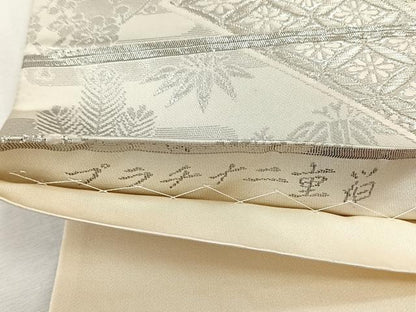 平和屋着物◎六通柄袋帯　鳳凰松竹梅　プラチナ二重箔　正絹　逸品　CABH7377yk