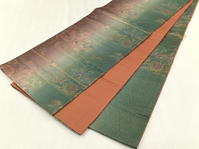 平和屋着物◎六通柄袋帯　正倉院纐纈　金銀糸　正絹　逸品　CABH7381yk
