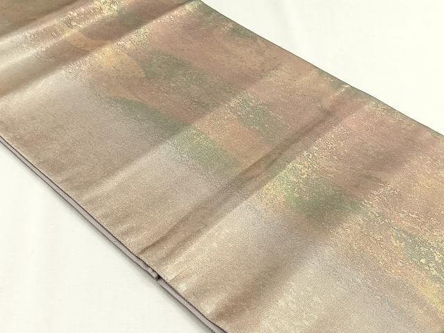 平和屋着物◎六通柄袋帯　霞文　引箔　正絹　逸品　未使用　CABH7382yk