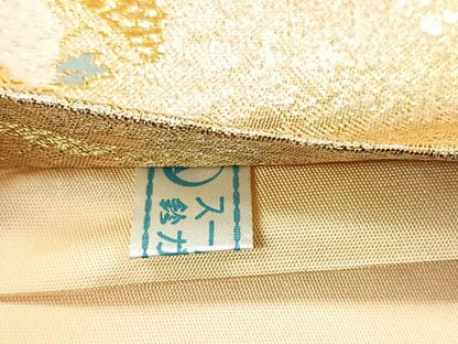平和屋着物◎六通柄袋帯　唐織　遠山草花文　金銀糸　鈴乃屋扱い　正絹　逸品　CABH7385yk