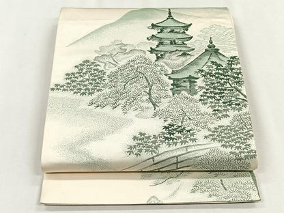 平和屋着物◎六通柄袋帯　京都嵯峨野大覚寺　正絹　逸品　CABH7386yk