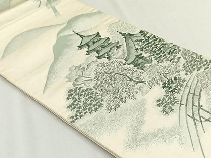 平和屋着物◎六通柄袋帯　京都嵯峨野大覚寺　正絹　逸品　CABH7386yk
