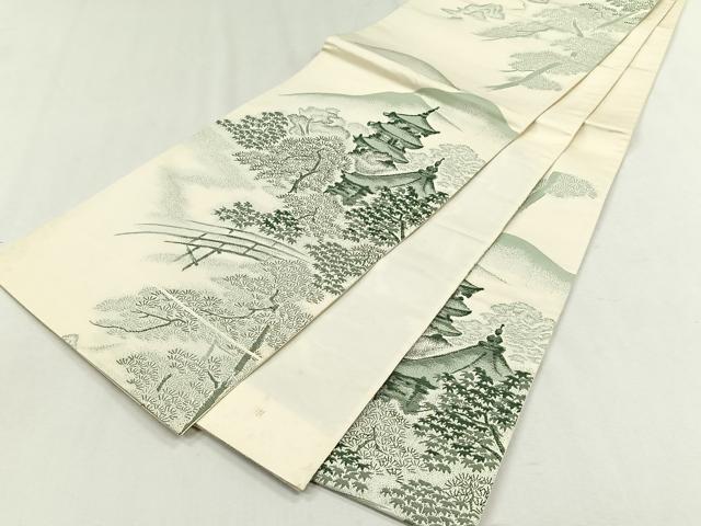 平和屋着物◎六通柄袋帯　京都嵯峨野大覚寺　正絹　逸品　CABH7386yk