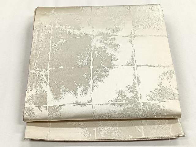 平和屋着物◎両面　全通柄袋帯　霞文　銀糸　正絹　逸品　CABH7387yk