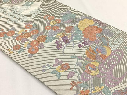 平和屋着物◎六通柄袋帯　橘　正絹　逸品　CABH7399yk