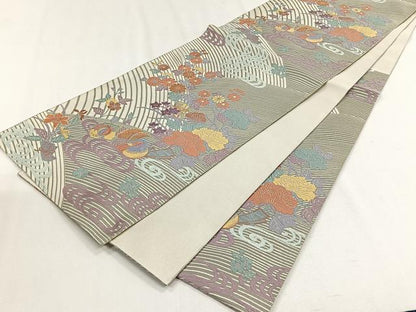 平和屋着物◎六通柄袋帯　橘　正絹　逸品　CABH7399yk