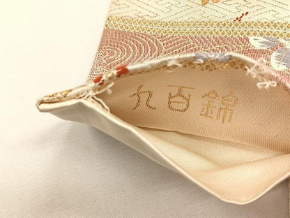 平和屋着物◎六通柄袋帯　九百錦　鳳凰花唐草文　金糸　正絹　逸品　CABH7404yk
