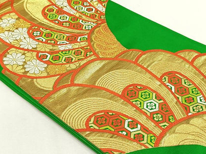 平和屋着物◎六通柄袋帯　唐織　舞花文　金銀糸　正絹　逸品　CABH7407yk