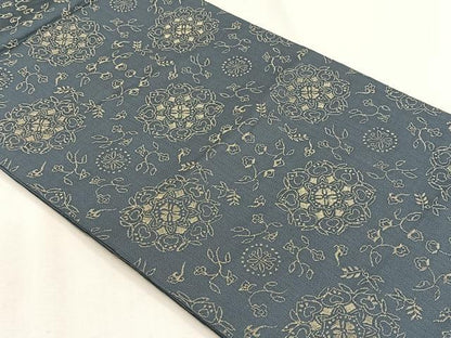 平和屋着物◎六通柄袋帯　花唐草文　金糸　正絹　逸品　CABH7408yk
